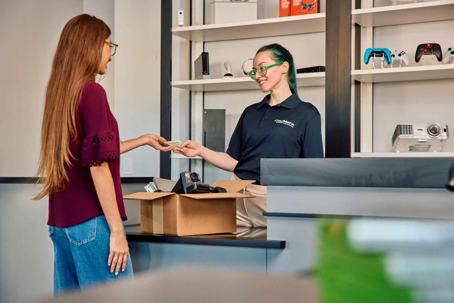 paymore employee paying a customer